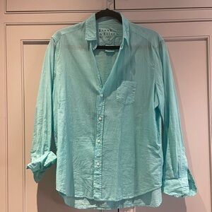 Frank & Eileen Bright Blue Linen Relaxed Fit Button Up Shirt